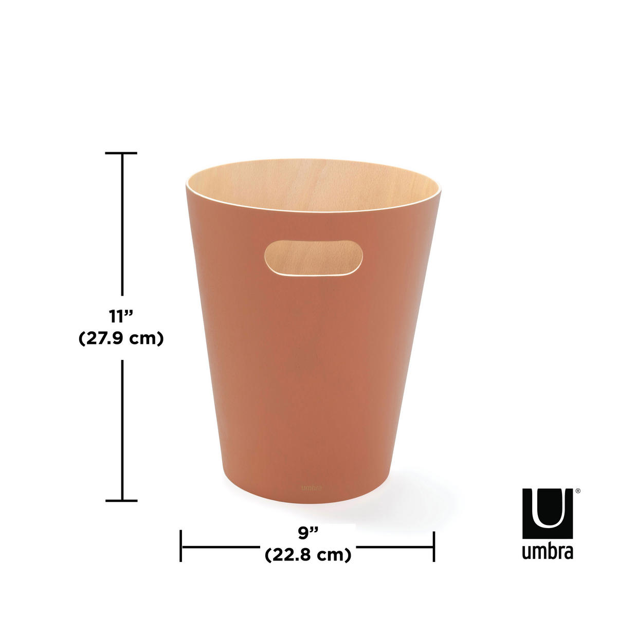 ABFALLEIMER Woodrow, Terrakotta Braun - Braun, Holz (23/28/23cm)
