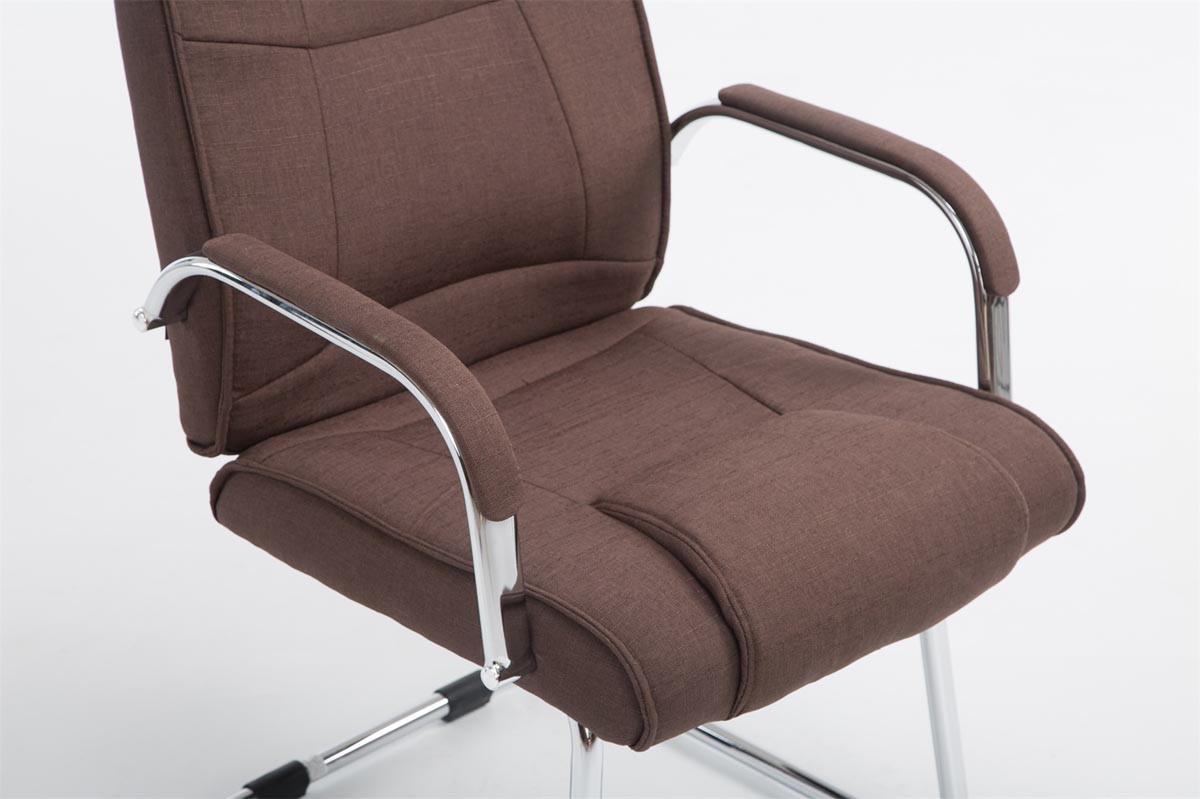 BESUCHERSTUHL Delhi Stoff Braun Konferenzstuhl Bürostuhl - Braun, Textil (60/104/67cm) - DELUKE