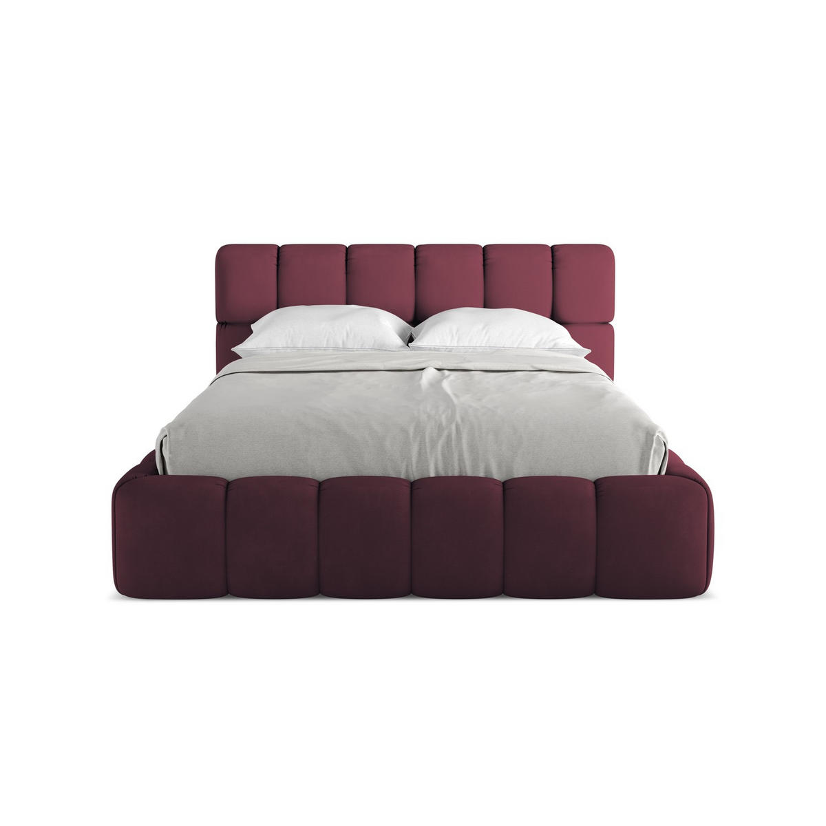 POLSTERBETT mit Bettkasten und Lattenrost 160x228 Rot - Rot/Weinrot, Kunststoff/Textil (140/200cm) - LaMiaSofa