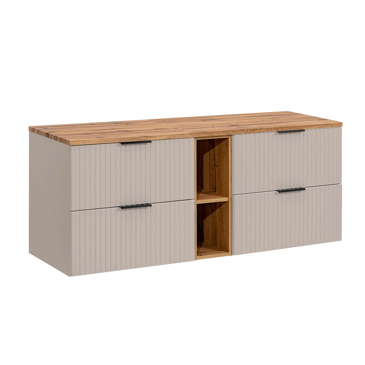 WASCHTISCHUNTERSCHRANK 140.8cm Adriel Beige - Beige, Holzwerkstoff (140.8/59/46cm) - Petits-meubles