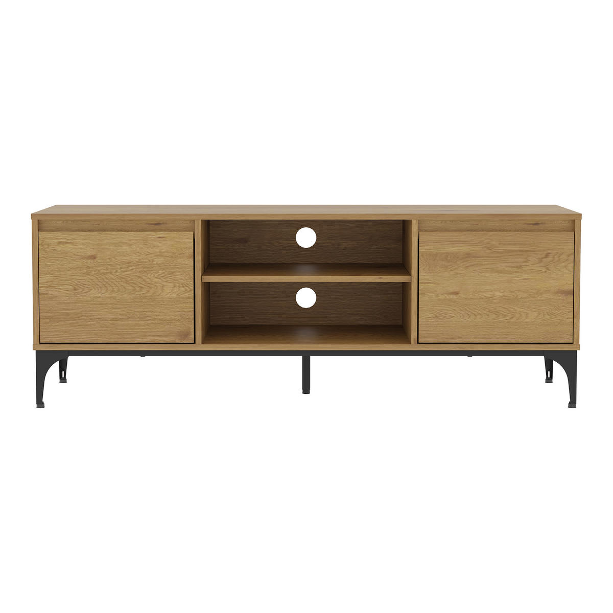 TV-ELEMENT Kistiandi - Alteiche, Holzwerkstoff/Metall (140/50/40cm) - [en.casa]