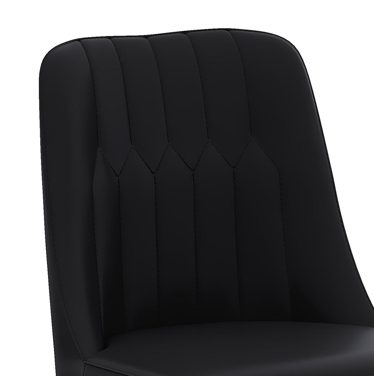 BARHOCKER höhenverstellbar drehbar 2er-Set PU-Leder Schwarz Silber - Silberfarben, Metall (44/117.5/44.1cm) - Meubliv