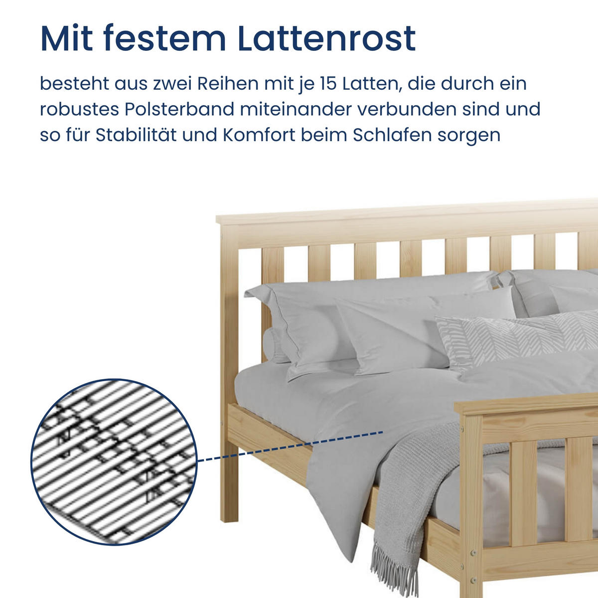 HOLZBETT 120x200 cm in Natur - Naturfarben, Holz (120/200cm) - Home Collective
