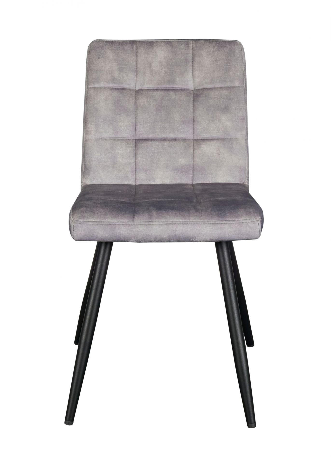 ESSZIMMERSTUHL Riga, Samt, Grau - Grau, Textil (58.5/82.5/47cm) - dasmöbelwerk