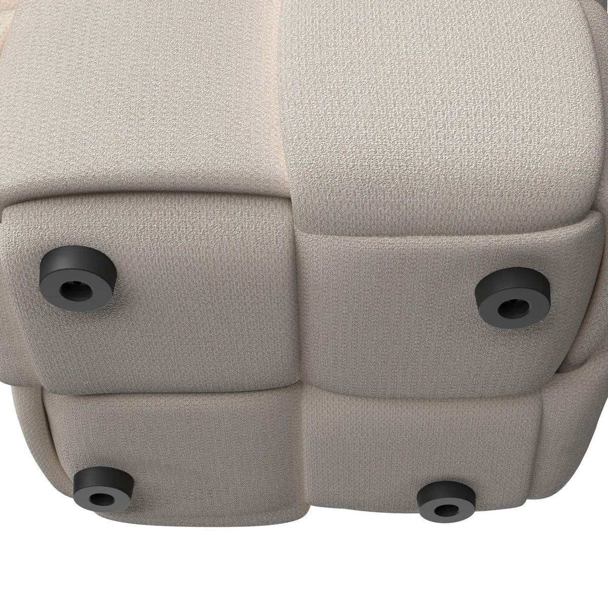 HOCKER Ella Bouclé Beige - Beige, Holz (45/45/45cm) - Bessagi Home