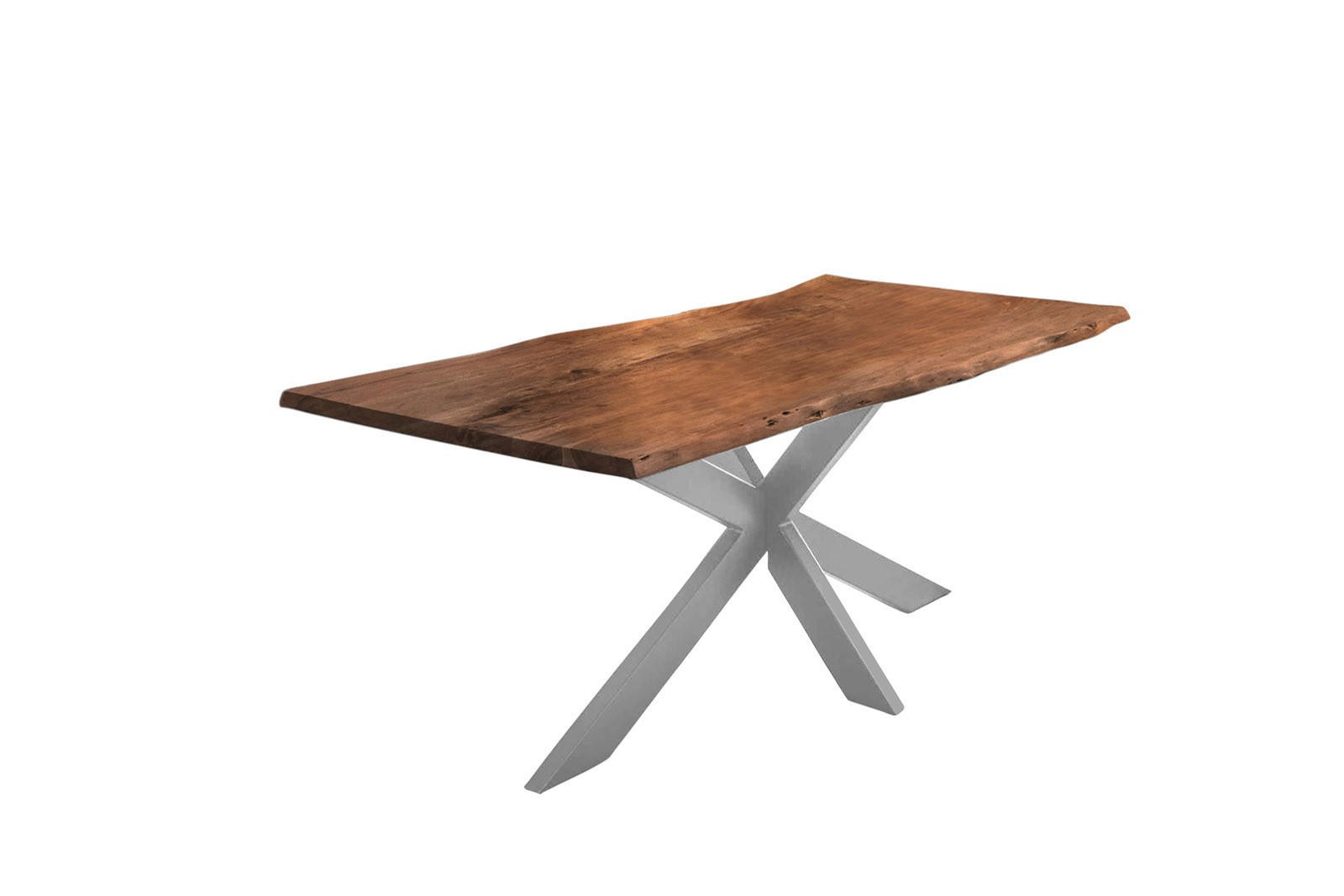 ESSTISCH TABEA - Silberfarben/Braun, Holz/Metall (85/160/77cm) - SAM