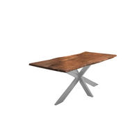 ESSTISCH TABEA - Silberfarben/Braun, Holz/Metall (80/120/77cm) - SAM