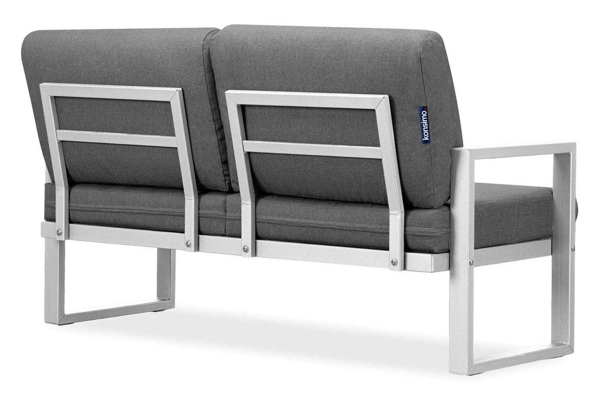 TERRASSENMÖBEL FRENA im Loft-Stil, weiß - Weiß/Grau, Metall - KONSIMO®