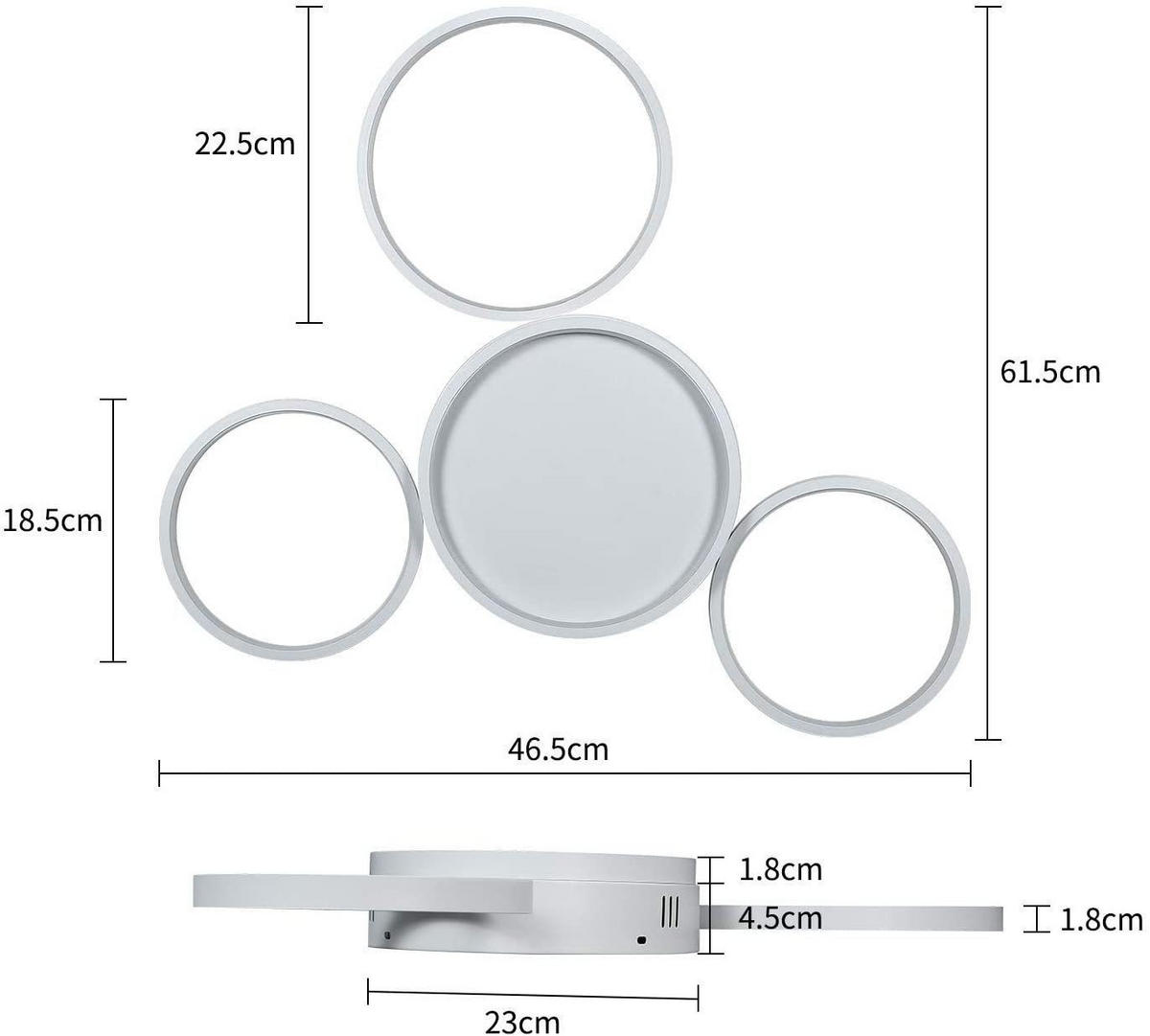 LED-DECKENLEUCHTE Molekül 62/47/7 cm - Weiß, Metall (62/47/7cm) - Nettlife
