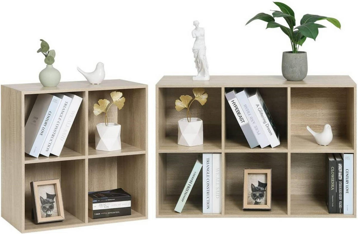 BÜCHERREGAL mit 6 Fächer, Holzwerkstoff, Helle Eiche - Eichefarben, Holzwerkstoff (59.5/89/29cm) - Woltu