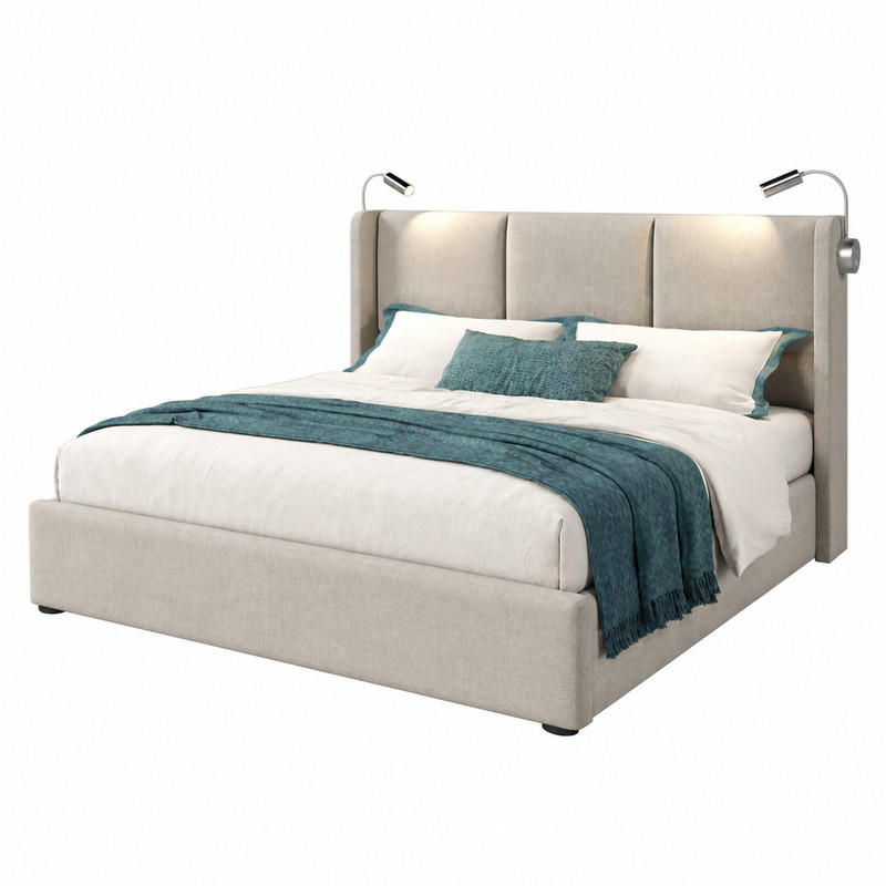 Beauniv Polsterbett Beige 180x200 cm