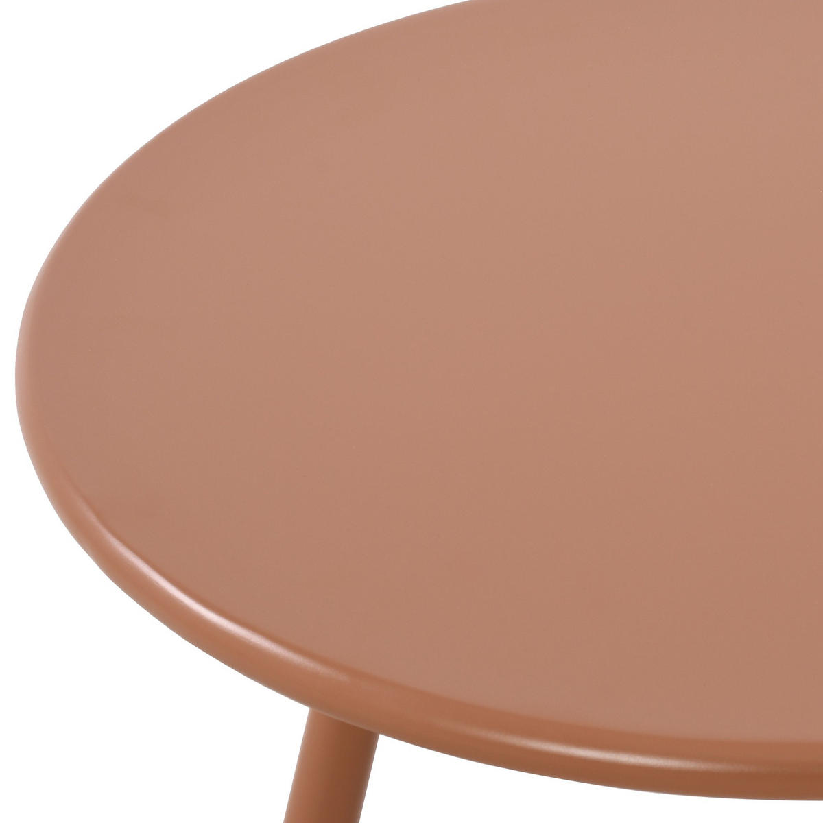 COUCHTISCH rund 60 cm Kunststoff terracotta - Terracotta, Kunststoff/Metall (60/60/45cm) - CLP