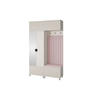 GARDEROBE Ritmo version 2 mit Spiegel, mit POLSTERPANEELEN ROSA - Beige/Rosa, Holzwerkstoff (140/235/40cm) - Jerpax