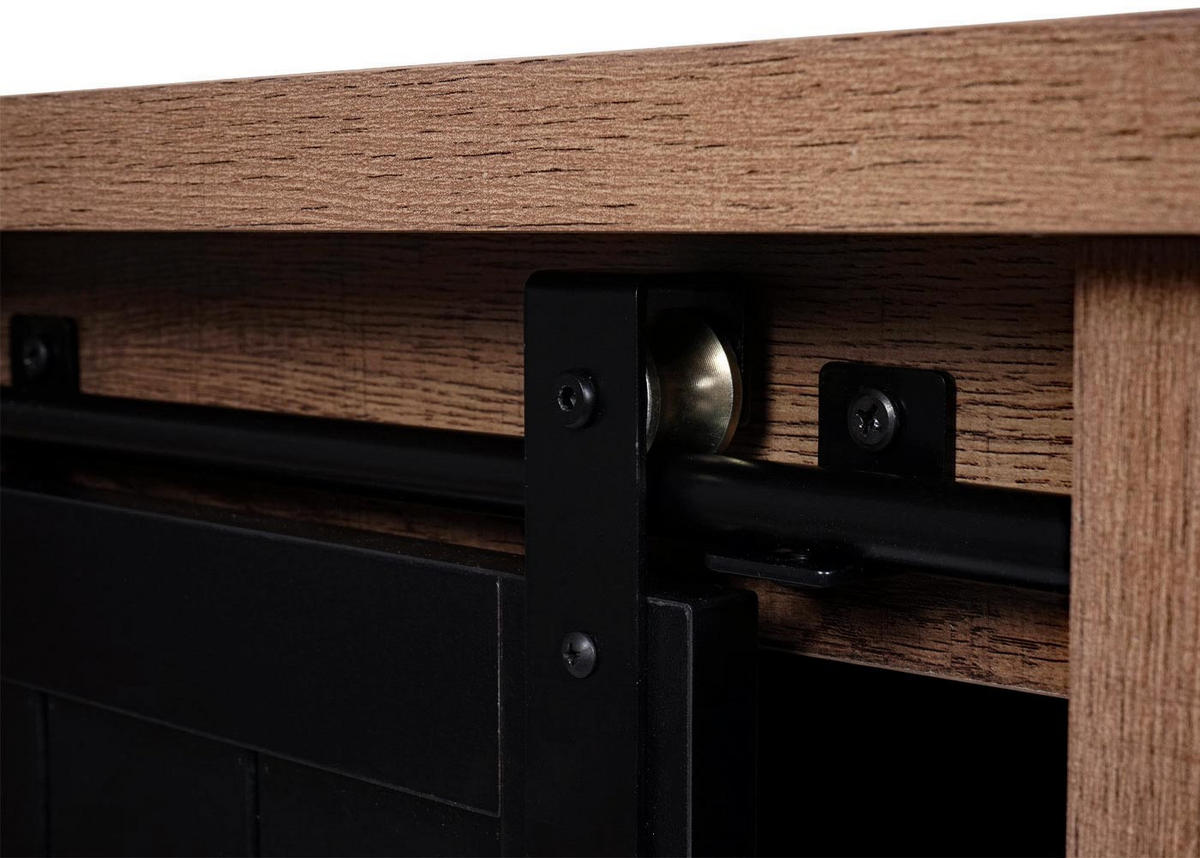 SCHRANK Braun, Schwarz - Schwarz/Braun, Holz (76/163/38cm) - MCW