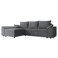 ECKSOFA Dante L Cord - Schwarz/Grau, Holz/Kunststoff (240/140cm) - MIRJAN24