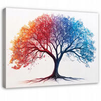 LEINWAND BILDER Abstrakt Baum Grau Bunt Modern 120x80 - Multicolor, Holzwerkstoff (120/80cm) - Wallarena