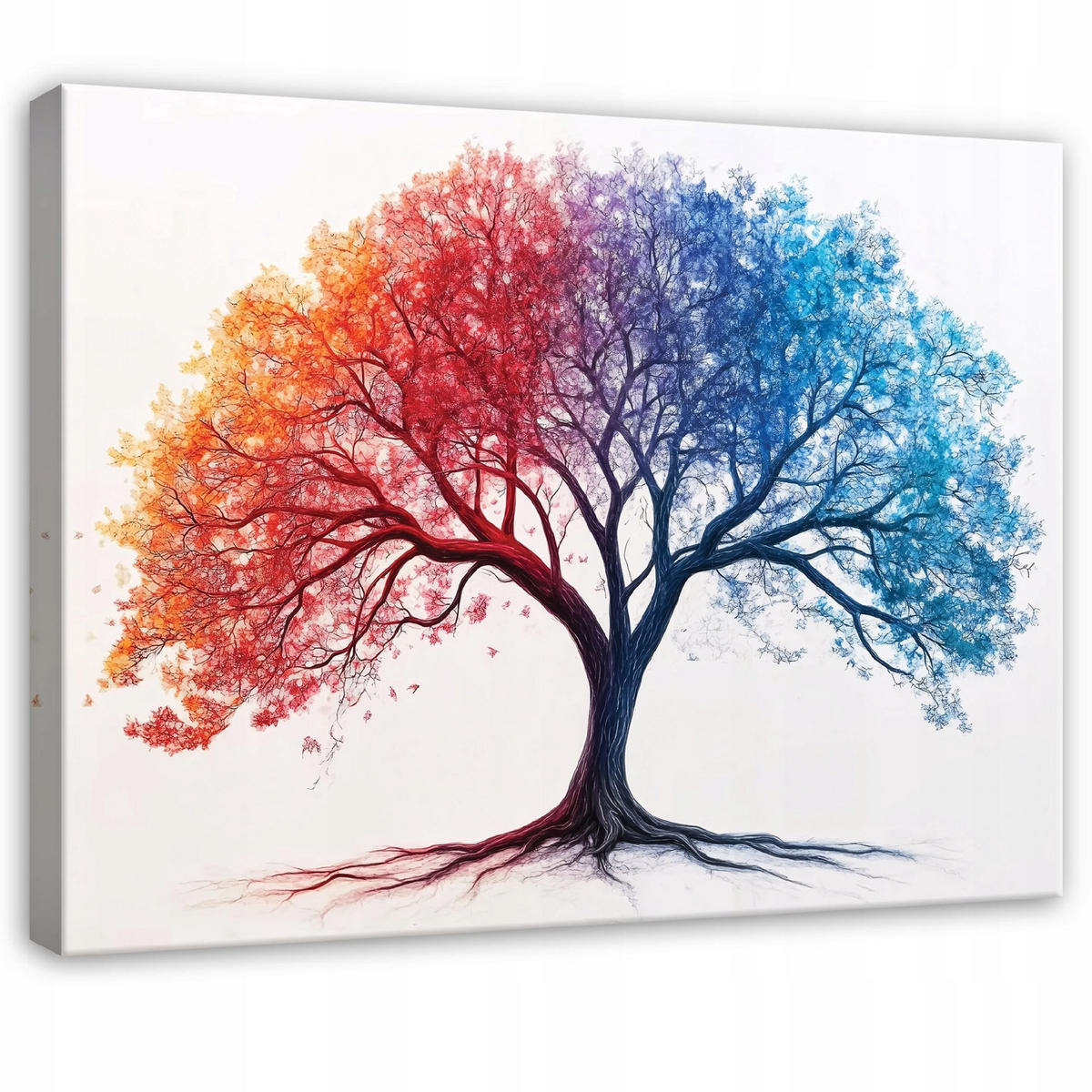 LEINWAND BILDER Abstrakt Baum Grau Bunt Modern 120x80 - Multicolor, Holzwerkstoff (120/80cm) - Wallarena