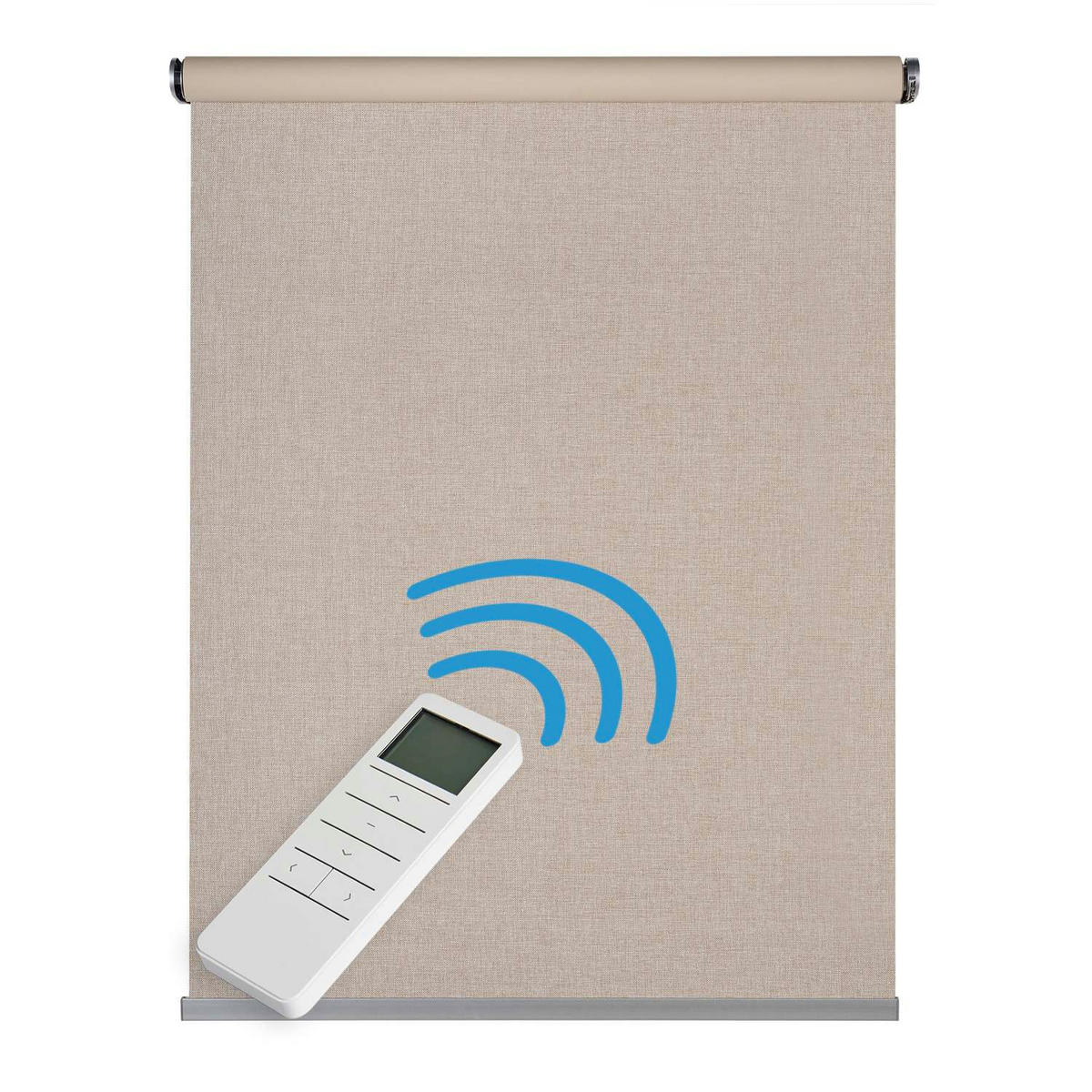ROLLO motorisiert Beige, 120 x 250 cm - Beige, Kunststoff (120/250cm) - STORESDECO