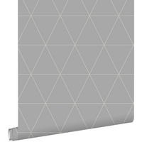 TAPETE grafische Dreiecke 50 x 900 cm - Grau, Papier (50/900cm) - ESTAhome