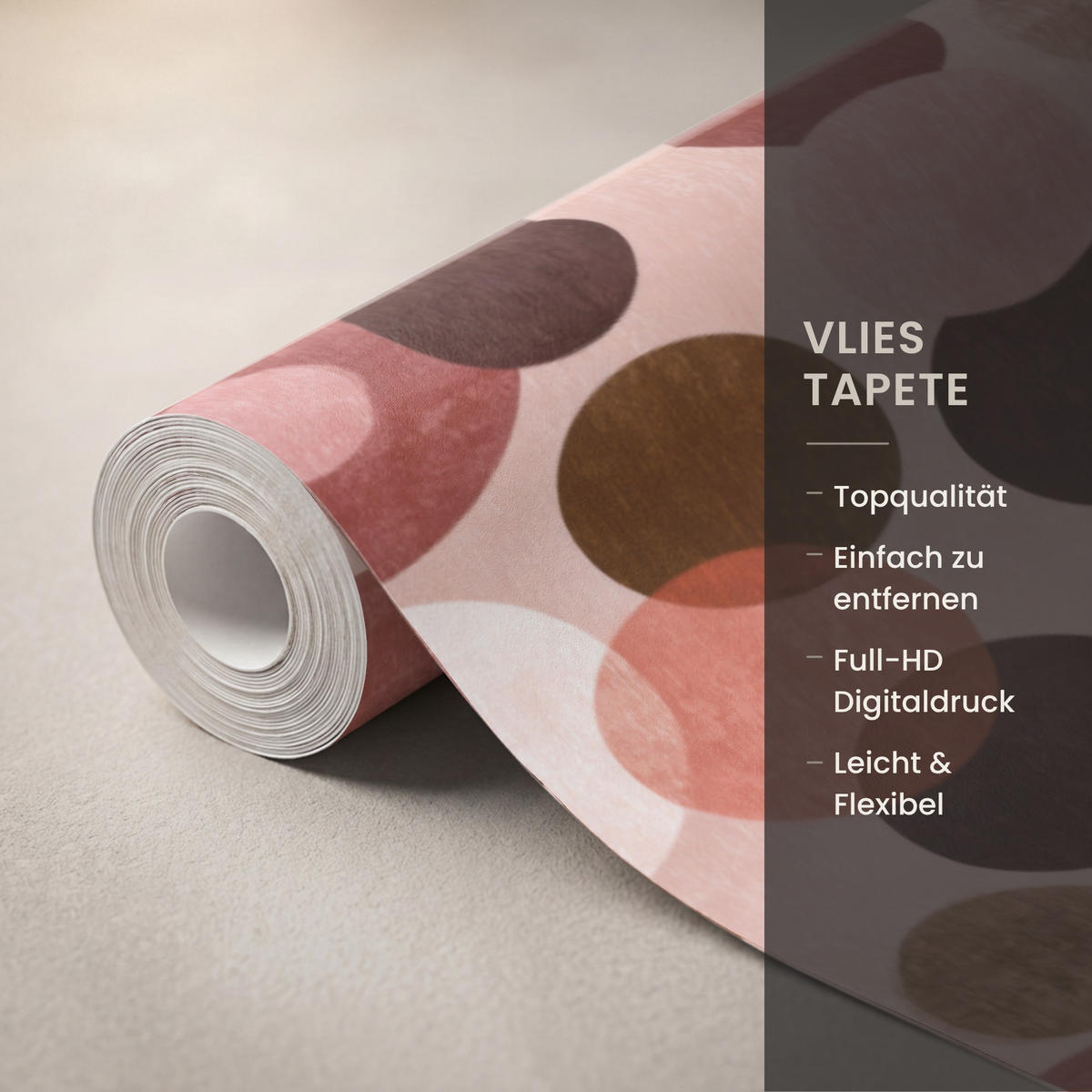 TAPETE - Kreise - Modern - Farbenfroh - 140x260 cm - Multicolor, Papier (140/260cm) - OnlyWow