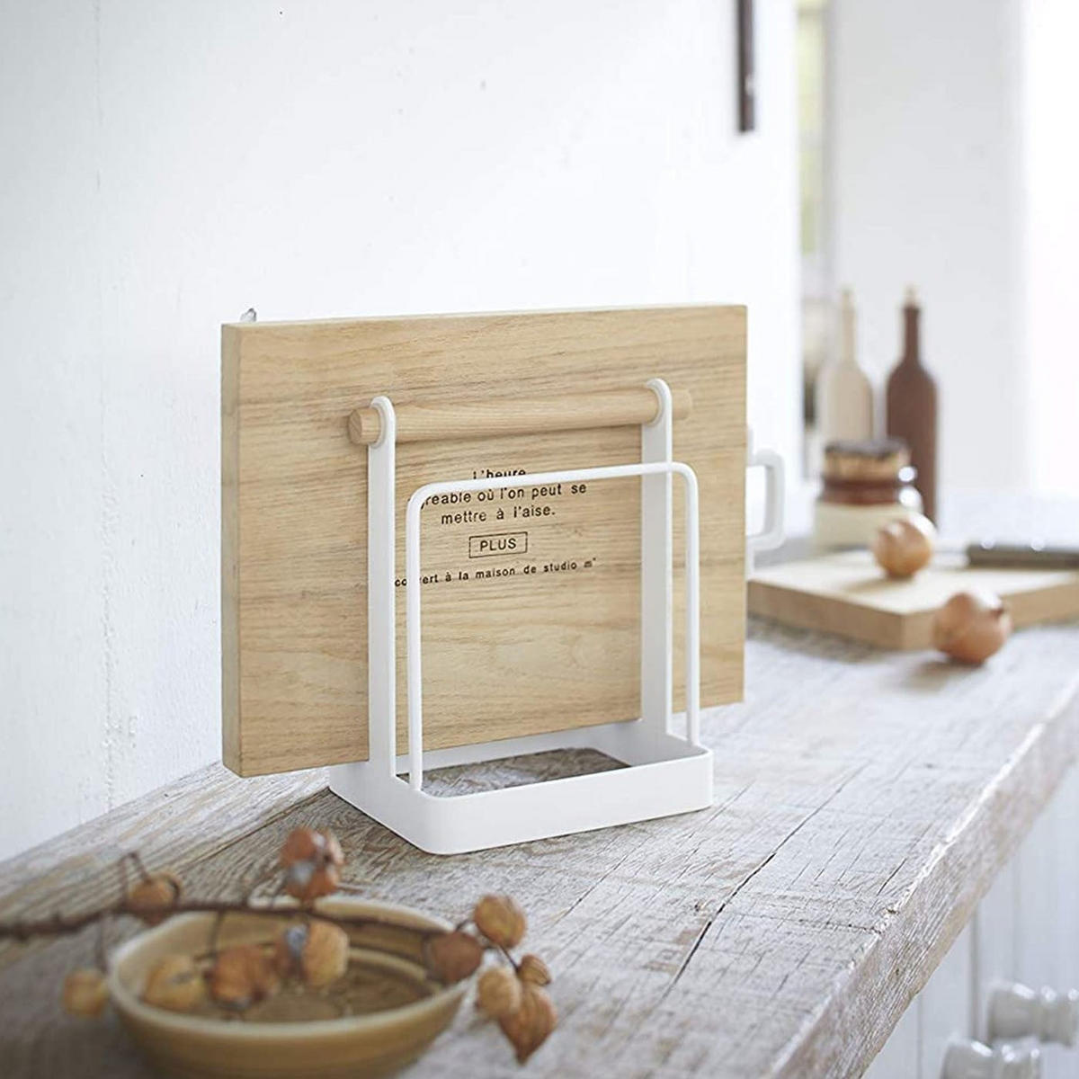 SCHNEIDEBRETTSTÄNDER Tosca 2422 weiß 16/14/11 cm - Weiß, Metall (10.5/16/12.2cm) - Yamazaki