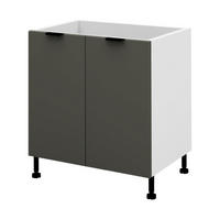 KÜCHENUNTERSCHRANK – 80 cm – D80 – Lunara – Dunkelgrau - Dunkelgrau, Holzwerkstoff (80/72/52cm) - hi-markt