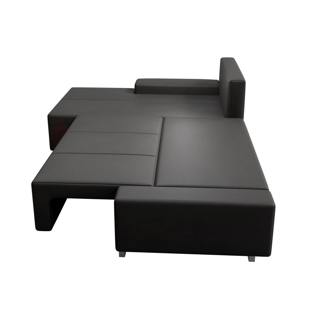 SOFA Davos mit Ottomane links dunkelgrau inkl LED - Dunkelgrau, Textil (260/180cm) - Juskys