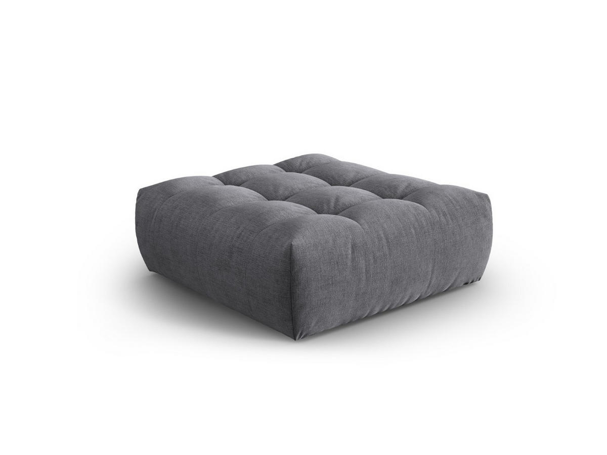 POUF Bloom aus strukturiertem Stoff grau - Grau, Textil (101/42/110cm) - Micadoni
