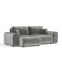 ECKSOFA Zanzibar Grau Chenille - Schwarz/Grau, Holz/Holzwerkstoff (237/144cm) - Maison de Reve
