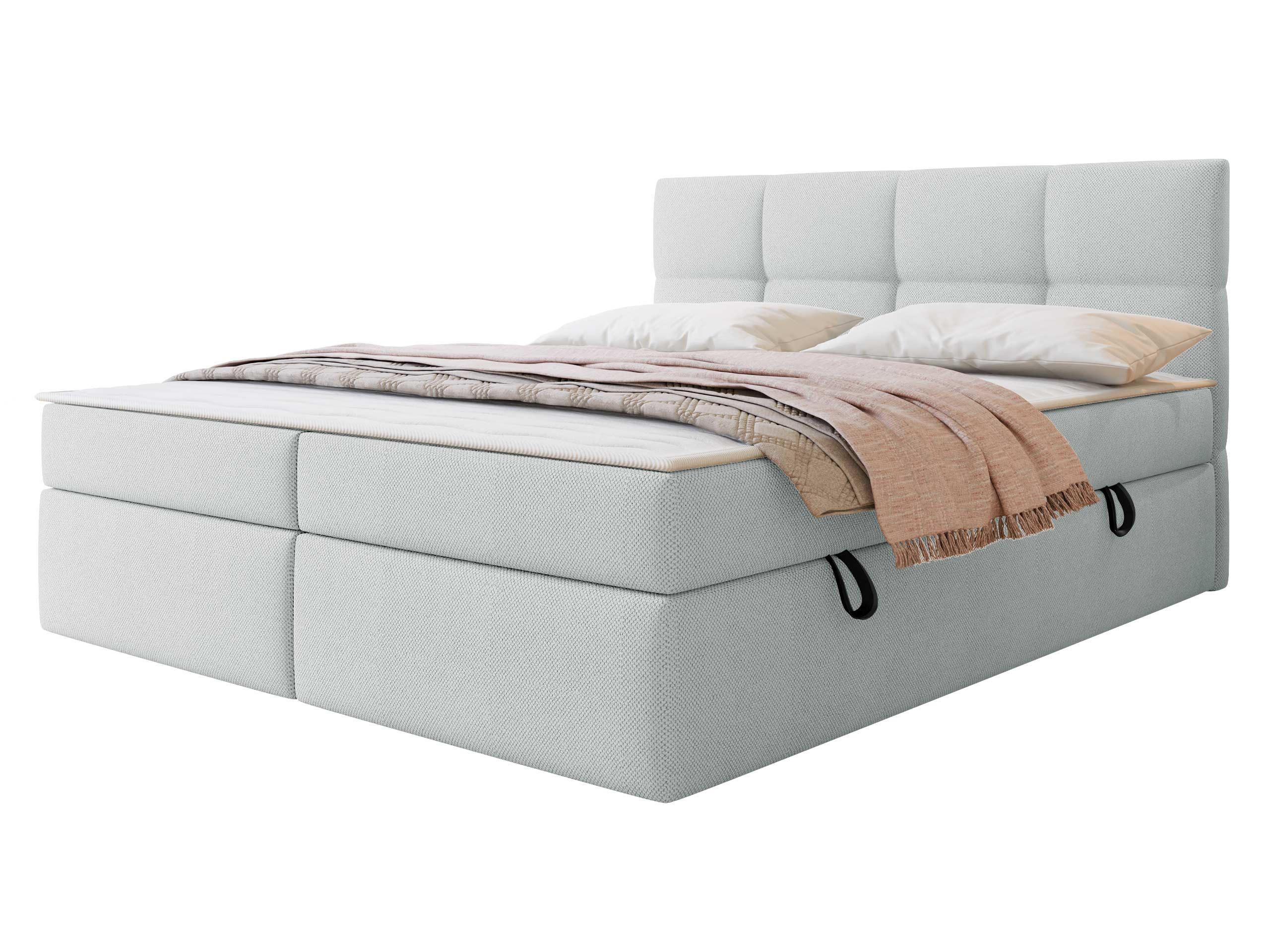 BOXBETT Figaro - Hellgrau/Schwarz, Holz/Textil (180/200cm) - MIRJAN24
