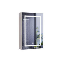 SPIEGELSCHRANK 50/70/12.5 cm, einzeltürig mit LED, Anti-Beschlag & Steckdose, in Weiß - Weiß, Glas/Holz (50/70/12.5cm) - BRILVERDE