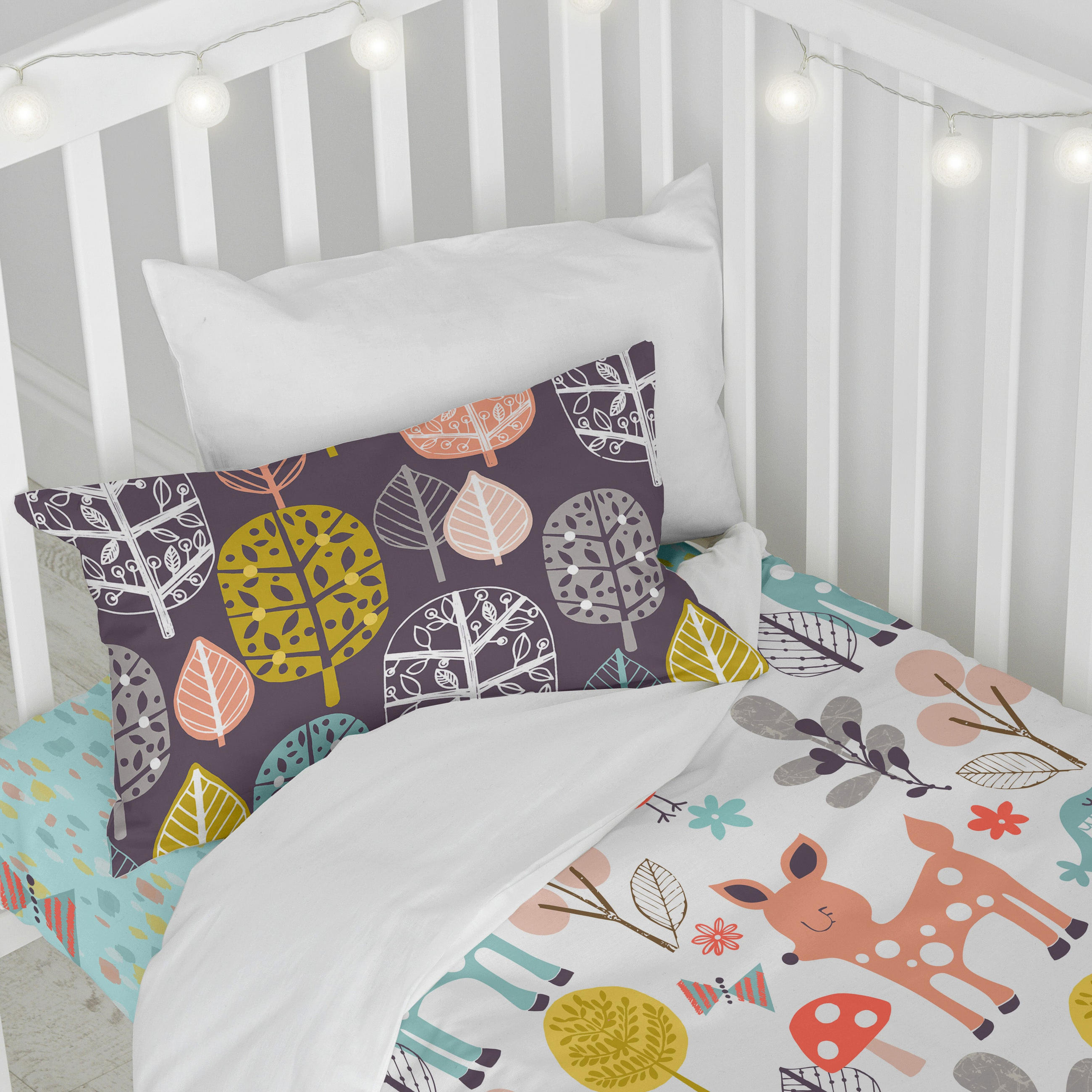 BETTBEZUG 2er-Set teiliges woodland 115x145 cm (kinderbett) mehrfarbig - Multicolor, Textil (115/145cm) - Happy Friday