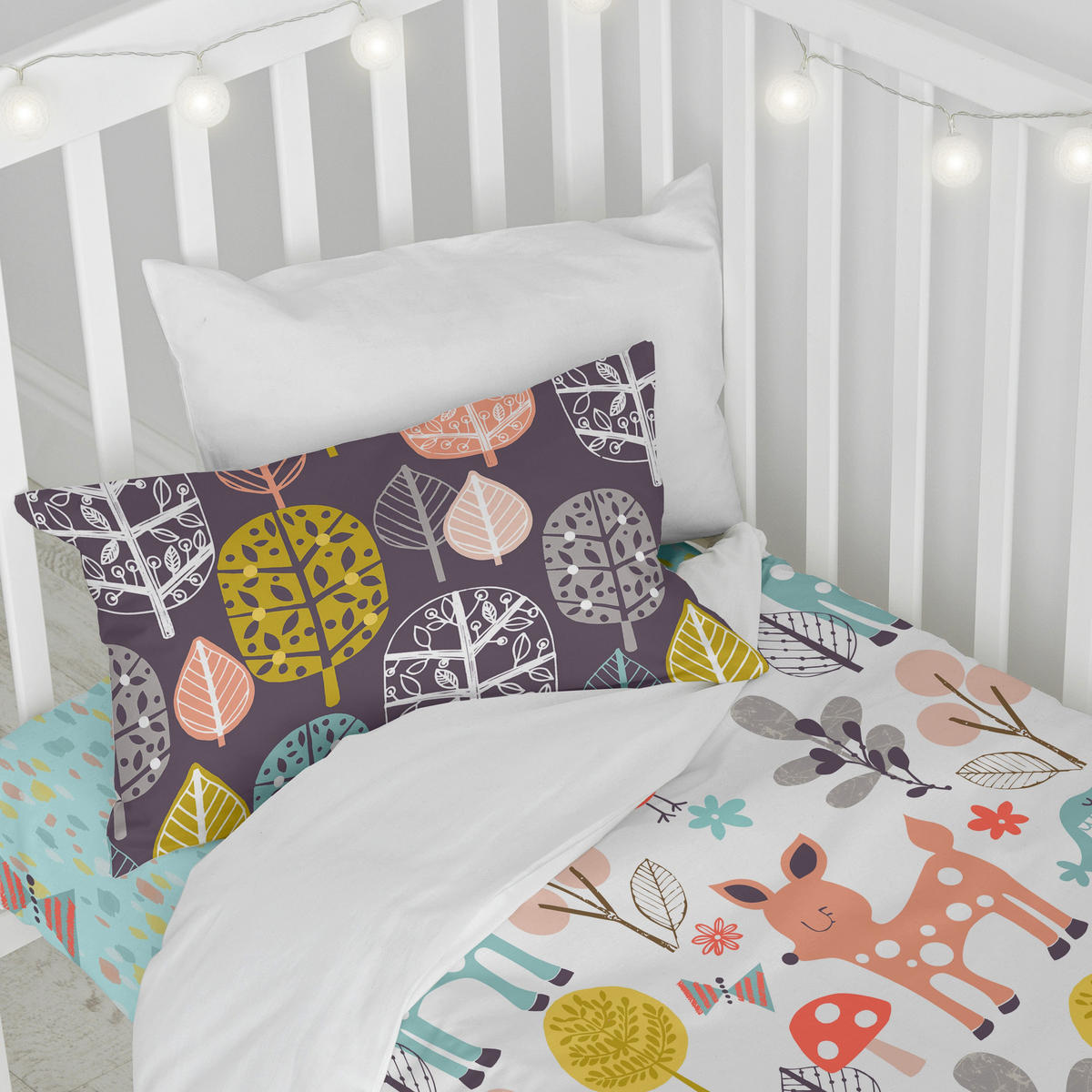 BETTBEZUG 2er-Set teiliges woodland 115x145 cm (kinderbett) mehrfarbig - Multicolor, Textil (115/145cm) - Happy Friday