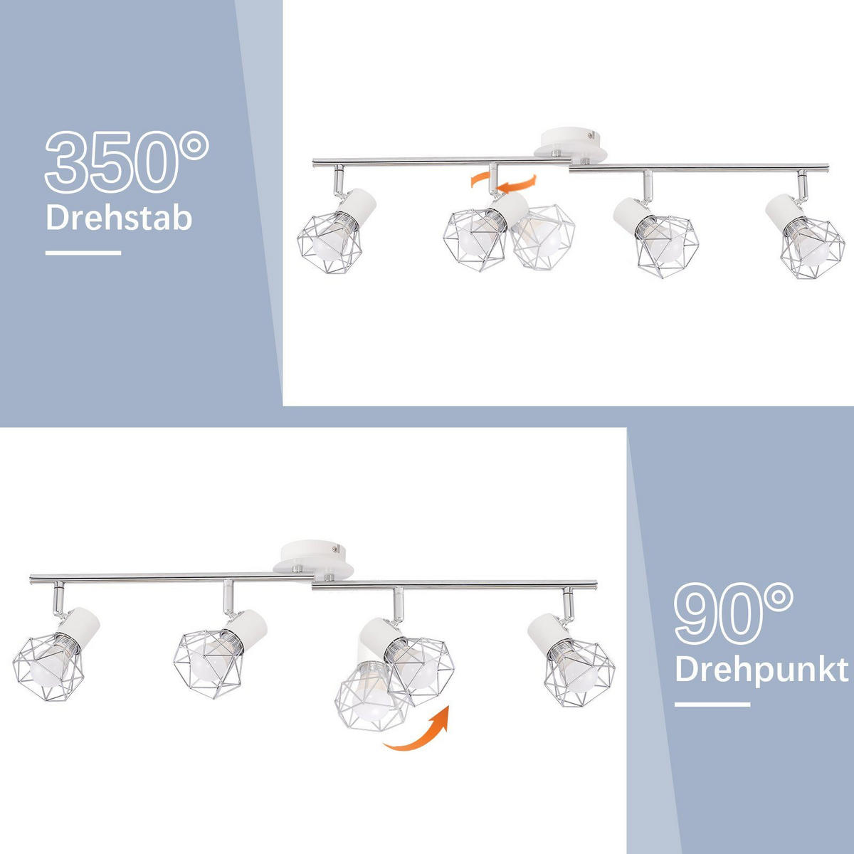 DECKENSTRAHLER Friedrich 71/20/9.5cm - Weiß, Metall (71/20/9.5cm) - ZMH