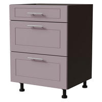 SCHUBLADENUNTERSCHRANK Bari D3/60 Lava / RAL 4009 pastellviolett 60 / 50 / 82cm Blum Teilauszug - Dunkelgrau/Violett, Holz/Holzwerkstoff (60/82/50cm) - Feldmann-Wohnen