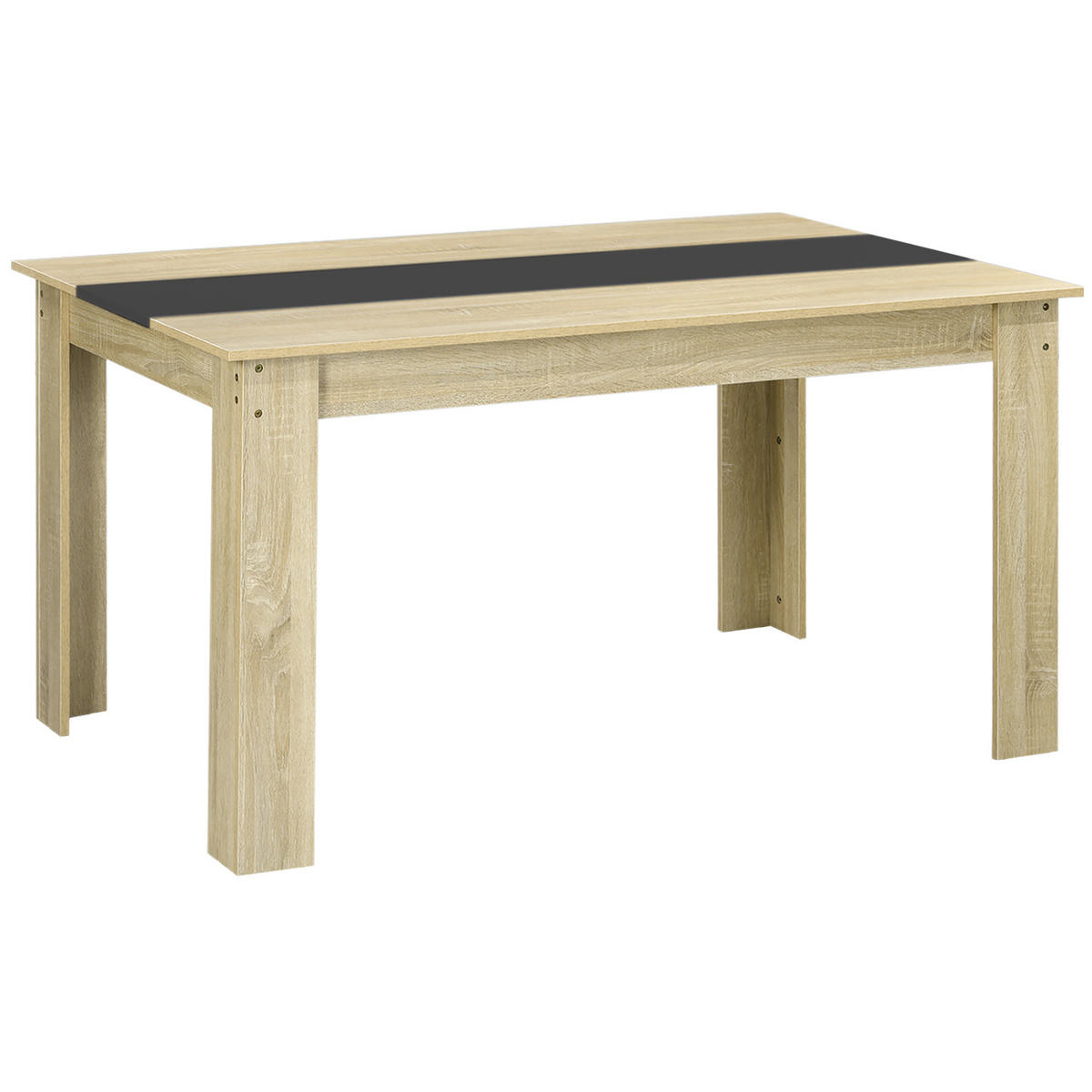 ESSTISCH Naturfarben Schwarz Skandinavischer Stil 140/89,5/75,5 cm - Eichefarben, Holz (89.5/140/75cm) - PANGIVO