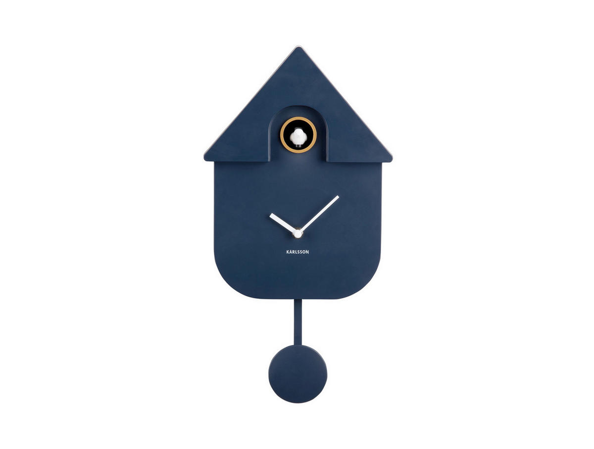 WANDUHR Modern Cuckoo 8.5/21.5/41 cm - Blau, Kunststoff (21.5/41/8.5cm) - Karlsson