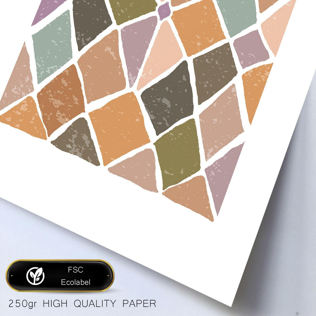 POSTER Set Mit 6 Drucken Von Mustern In Der Sammlung Von Ethnischenen Dekorative Rahmen Für Ihr Zuhause Wandkunstdruck A3 & A4 Rahmen Aus Hellem Holz - Beige, Papier (29/3cm) - Nacnic