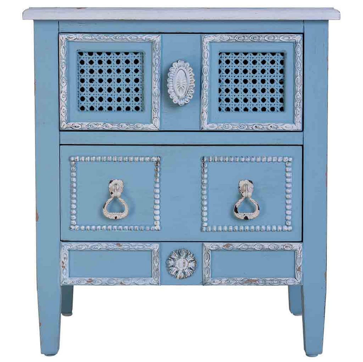 NACHTTISCH aus Holz, blau, 46x32x52cm - Blau, Holz (46/52/32cm) - Wanderlust