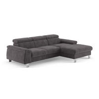 ECKSCHLAFSOFA mit Bettkasten – Cord-Stoff - Chromfarben/Anthrazit, Holz/Textil (166/244cm) - Cotta