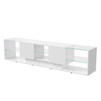 LED TV-LOWBOARD 200 cm– Modernes TV-Board mit Stauraum, Weiß - Weiß, Holz (35/45/200cm)