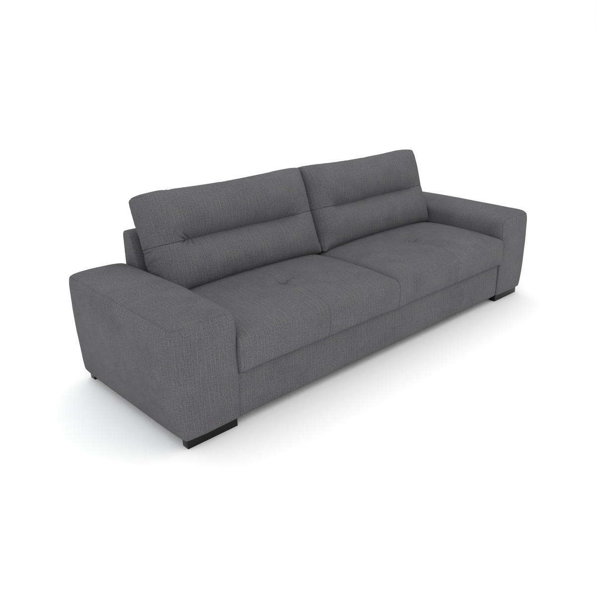 3-SITZER Carlisle Chenille Grau 274/97/93 cm - Dunkelgrau, Kunststoff/Textil (274/93/97cm) - foamnova