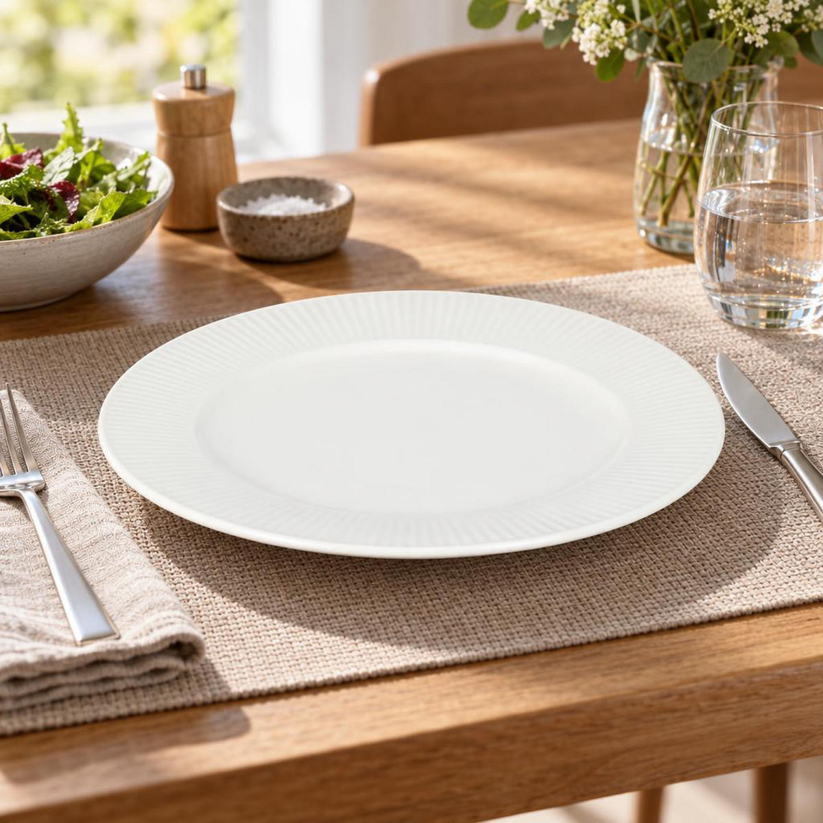 PORZELLANTELLER Weiß 27/27/2,2 cm - Weiß, Keramik (27cm) - Siaki