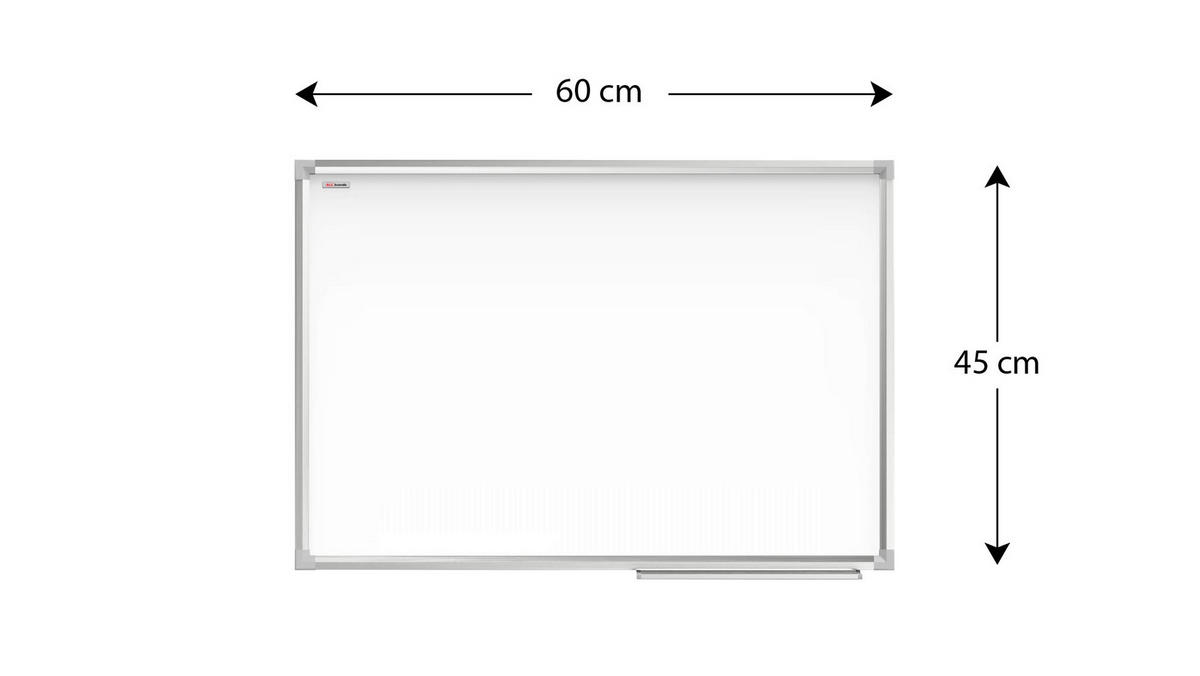 WHITEBOARD Magnetisch 60x45cm Magnettafel mit Aluminiumrahmen A7 - Weiß, Metall (45/60/1.4cm) - ALLboards