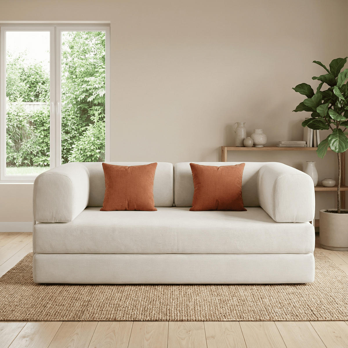 SCHLAFSOFA Kaia Weiß Mango - Weiß, Textil (180/70/100cm) - COCO Living