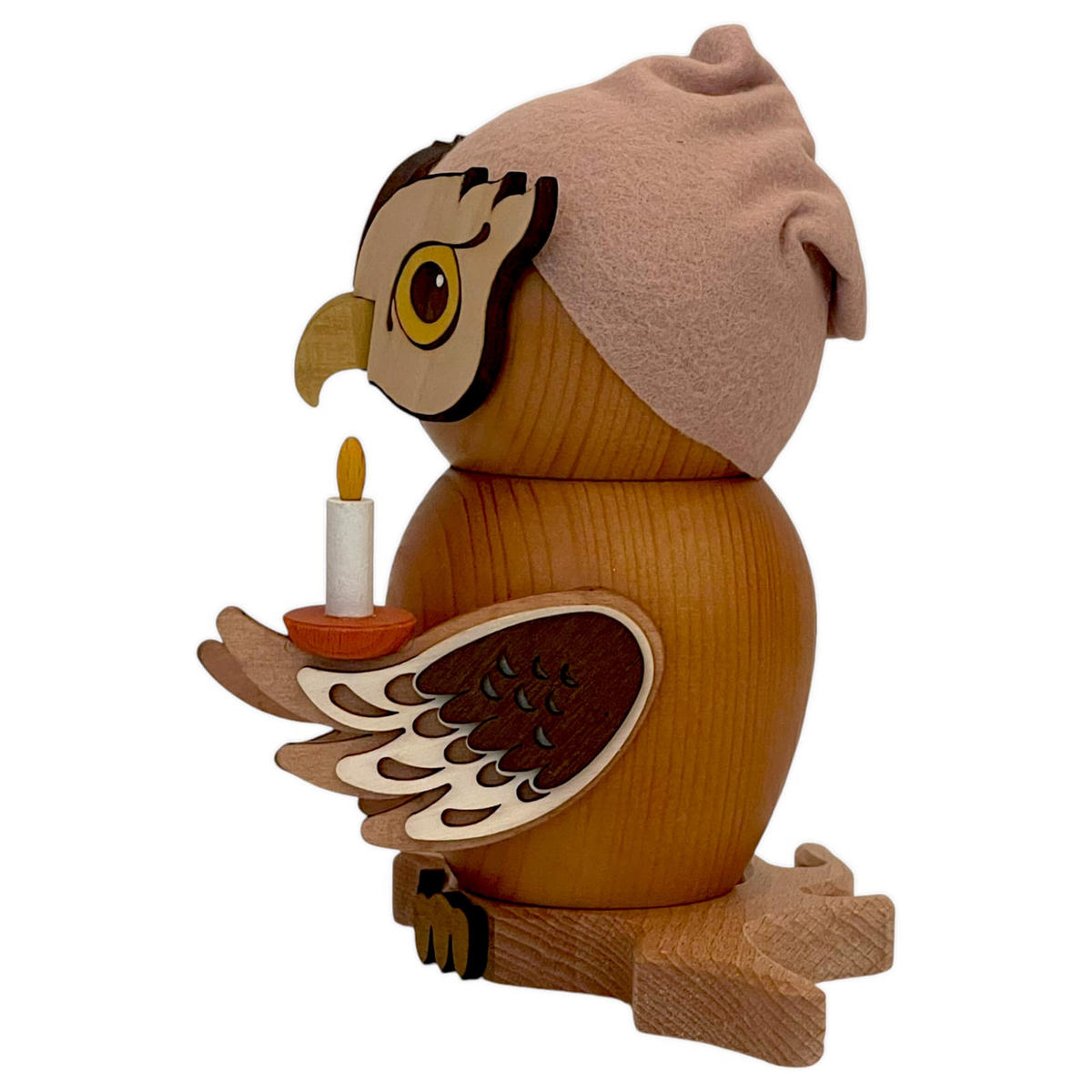 RAUCHFIGUR Eule Schlafmütze 15 cm - Multicolor, Holz (10/15/10cm)