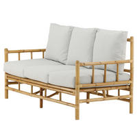 LOUNGESOFA - Weiß - Rattan - 180 x 88 x 77 cm - Beige/Weiß, Naturmaterialen (180/88/77cm) - home24