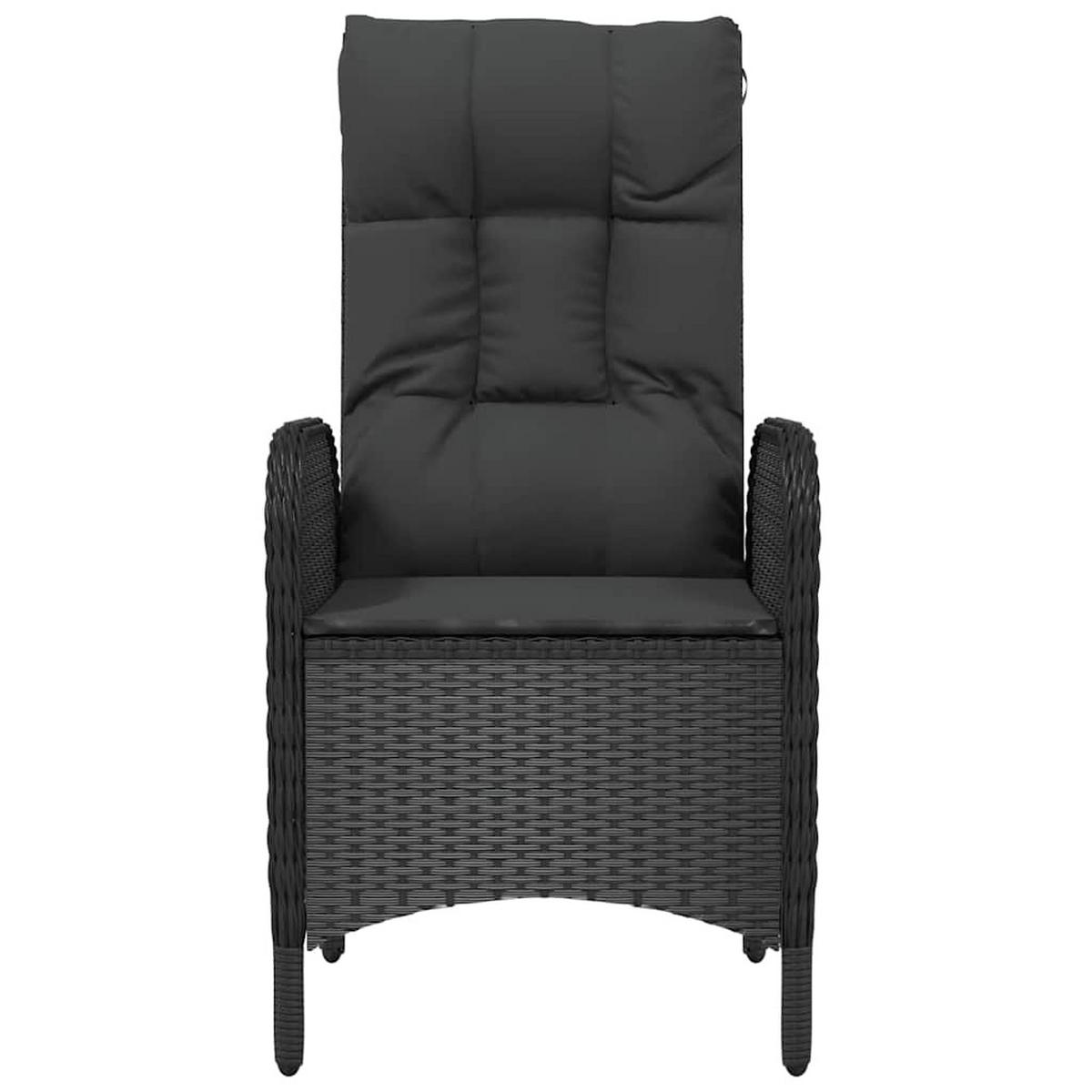 GARTENSTÜHLE 2er Set Poly Rattan Schwarz - Schwarz, Kunststoff (58/108/63cm) - vidaXL