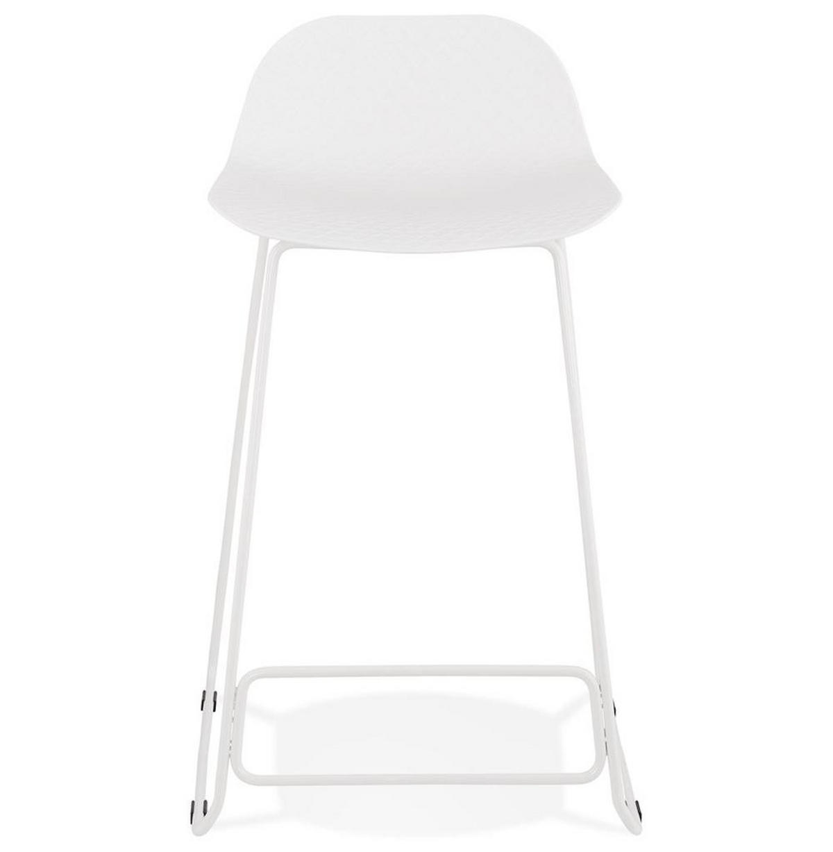SITZHOCKER Kunststoff Metallgestell Sitzhöhe 66cm Industriedesign JORALI MINI, Weiß 48x53x85 cm - Weiß, Kunststoff/Metall (48/85/53cm) - KADIMA DESIGN