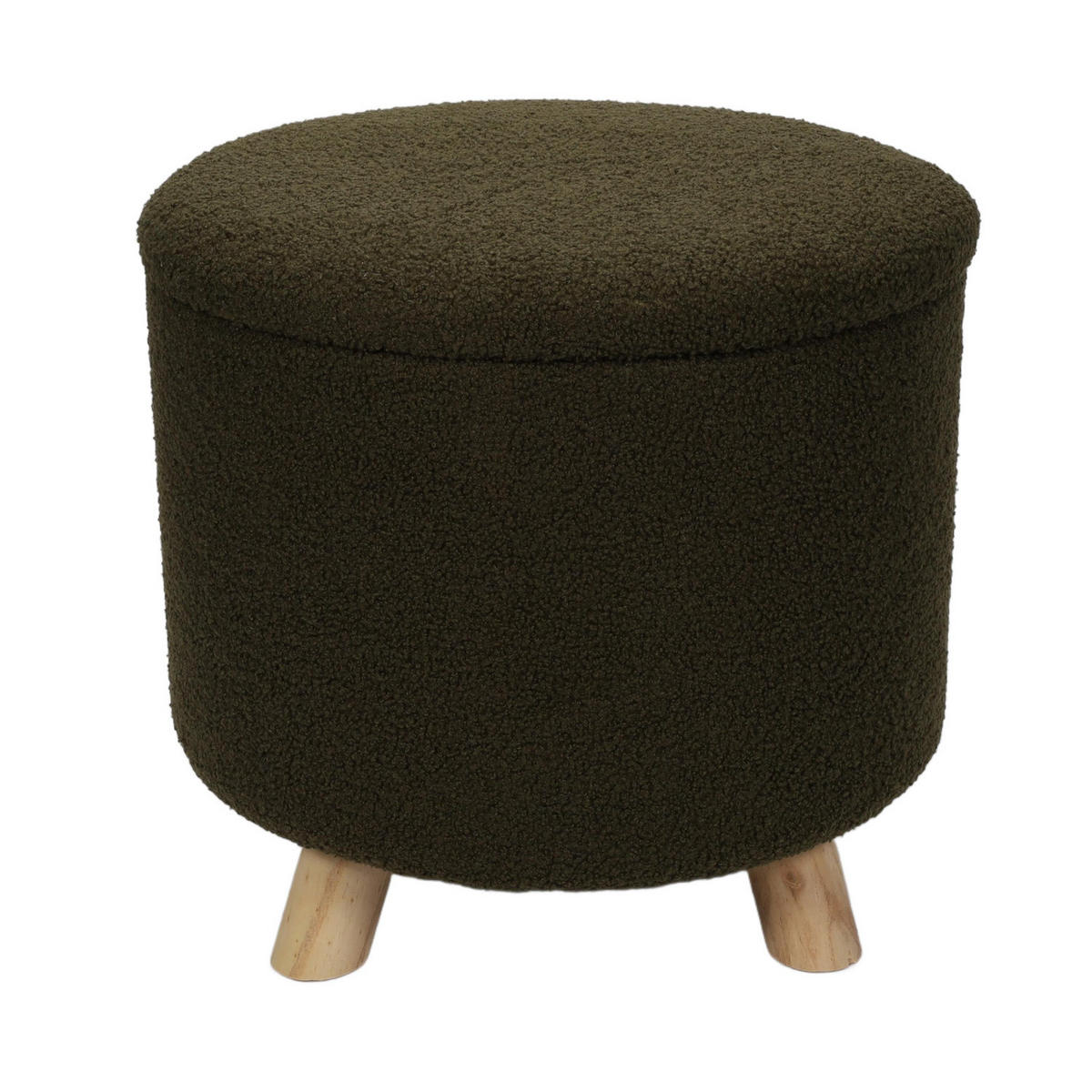 HOCKER mit Stauraum Teddy 40/40/37 cm - Olivgrün, Textil (40/37/40cm) - Home Styling Collection